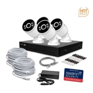 Swann 4K NVR 8 x Channel, 4 x Bullet Cameras NVK-8ADVAN4XB With 1TB HDD